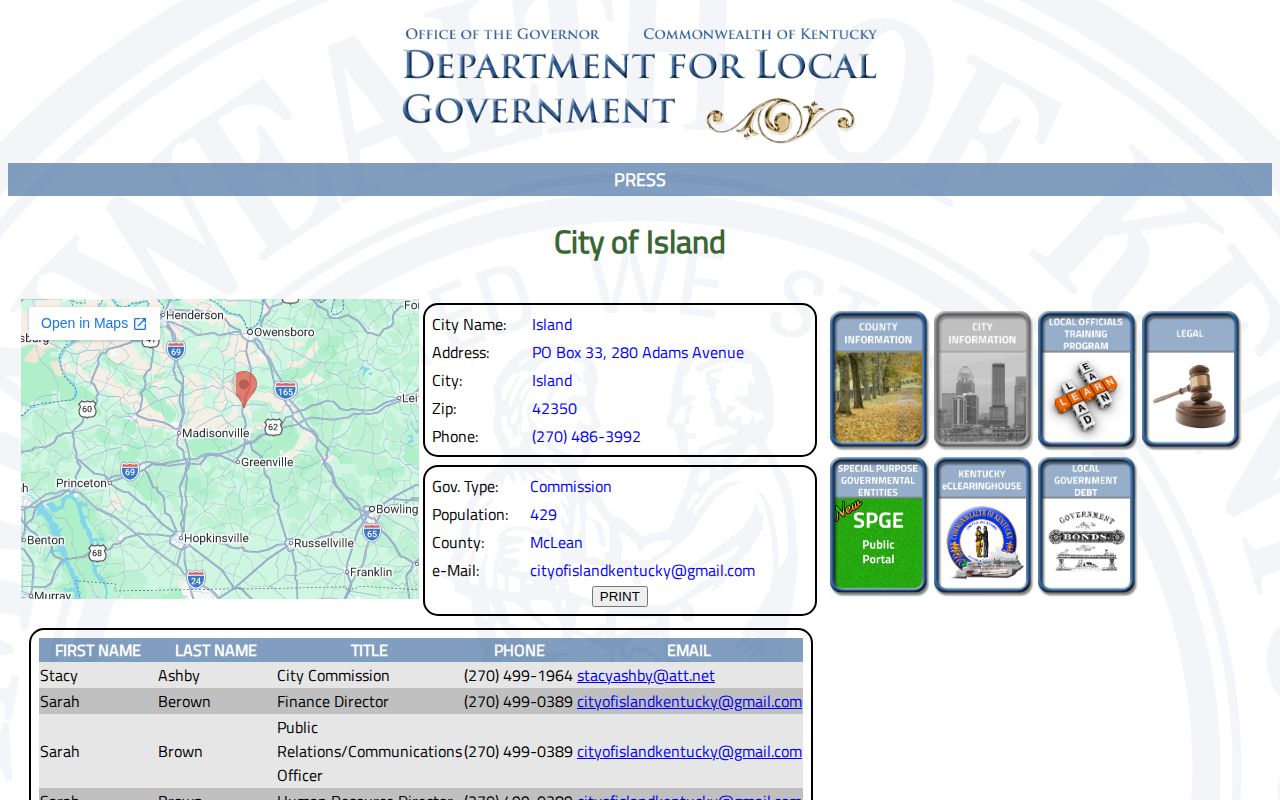 Official Island city contact for busted mugshot record requests