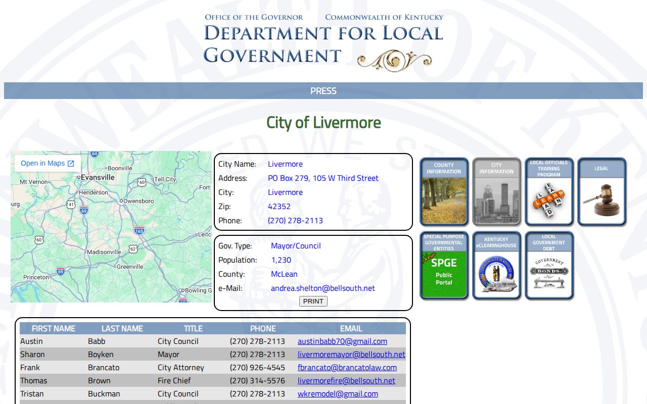 Official Livermore city contact for busted mugshot record requests