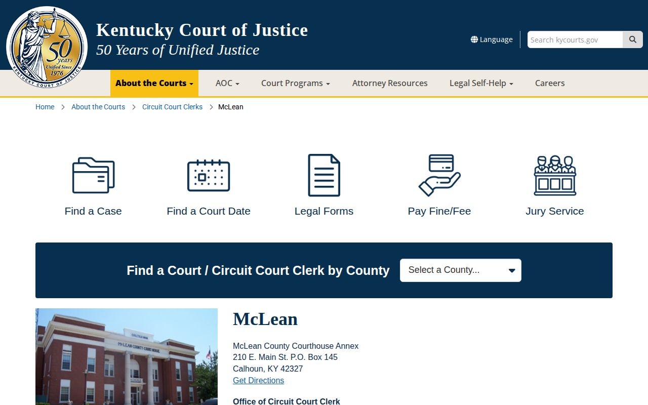 McLean County court arrest disposition contact page